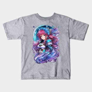 Dancing Among the Stars: AI Anime Character Art in Andromeda Kids T-Shirt